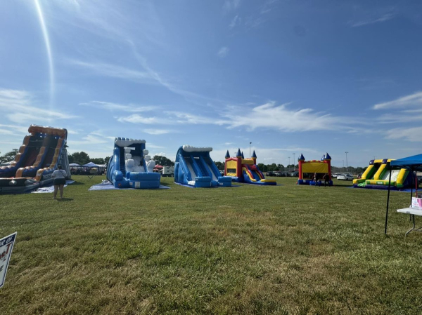 The Kids Zone at The Hayward Minton Thunderfest features inflatable slides, bounce houses, and fun for all ages.