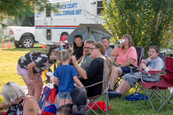 Finding shade and sharing laughs.