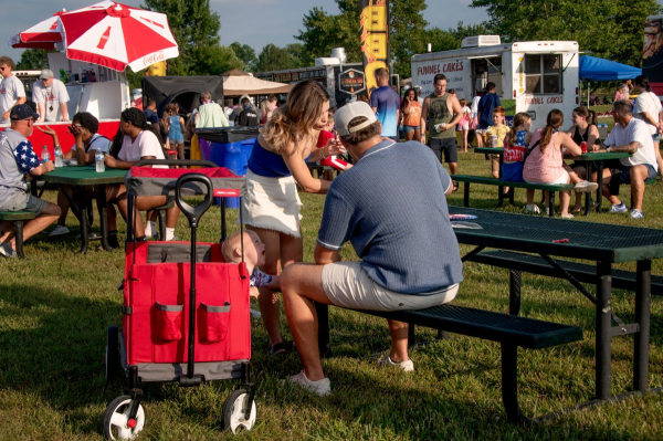 Fueling up for fun at the food truck zone.
